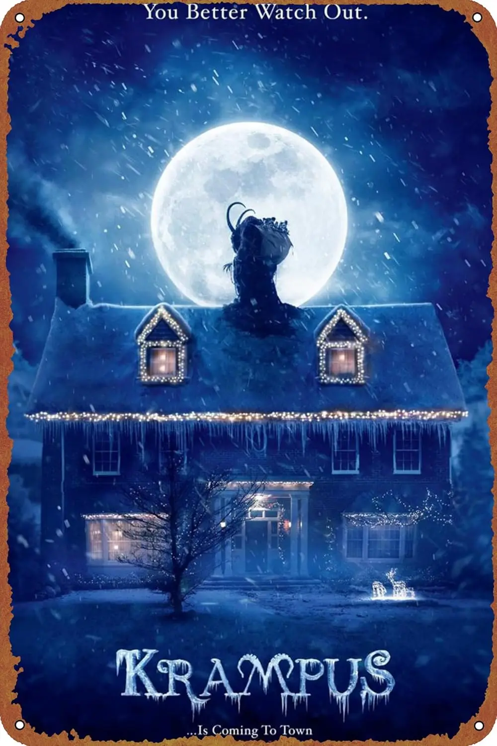 Оловянная вывеска Krampus ретро металлический постер с фильмом художественный