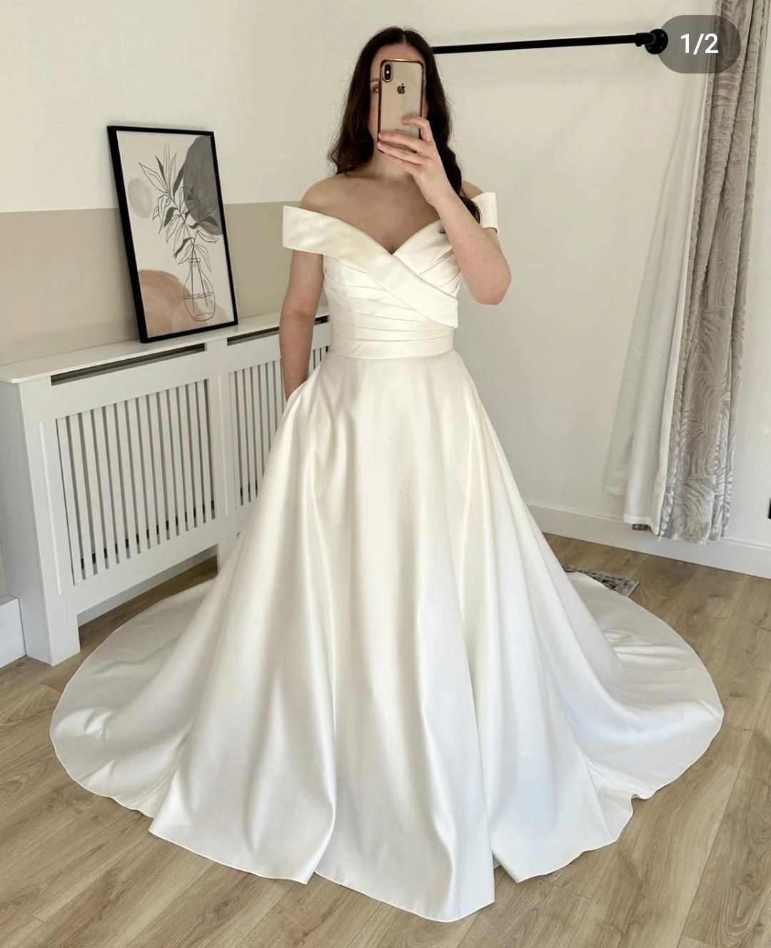

Sexy V-Neck Wedding Dress Off The Shoulder A-Line For Women Customize To Measrues Floor Length Robe De Mariee Zipper Back 2023