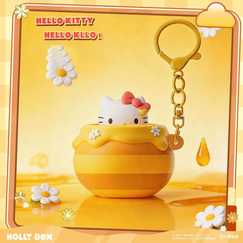 Фото Официальные персонажи Sanrio: Брелок-антистресс в виде медового горшочка (Куроми, Май Мелоди, Хелло Китти, Почакко) — милая игрушка для фанатов, подарок №5