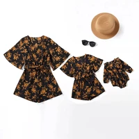 one piece mother daughter matching overall dresses family set flower mommy and me clothes fashion mom baby women girls jumpsuits