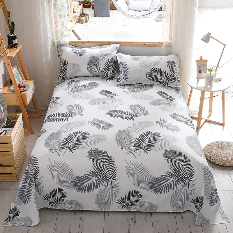 

3PC Bed Flat Sheet Coverlet Double Single King Queen Size Four Seasons Universal Multi-Specifica With Pillowcases