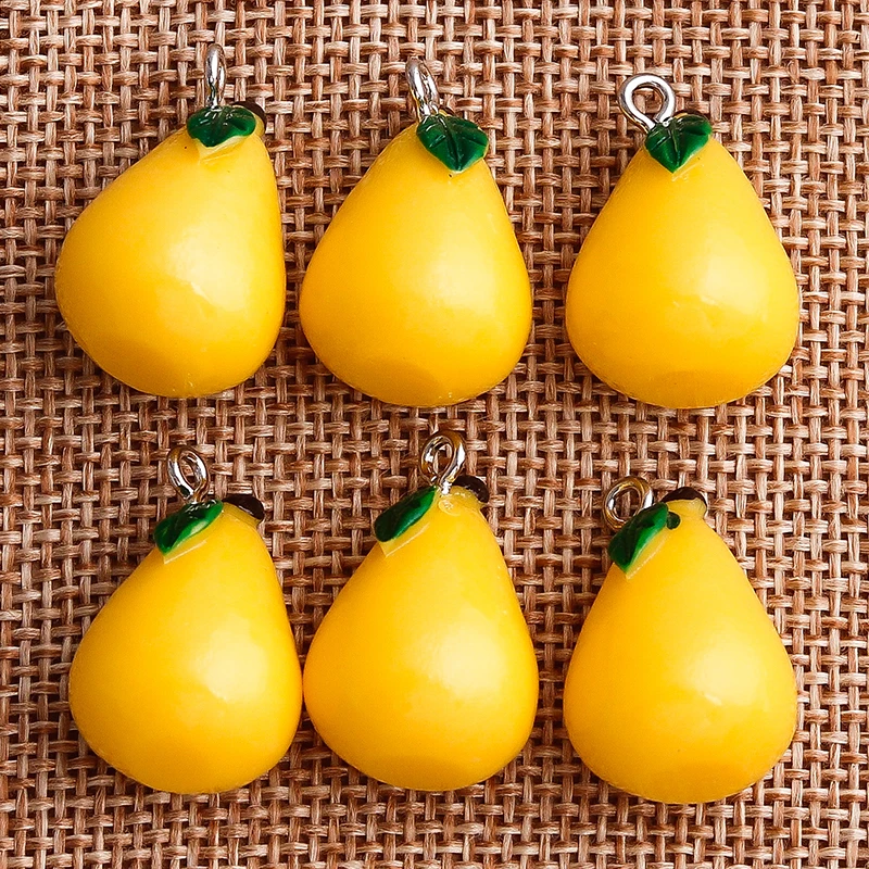 

10pcs 15*24mm Cute 3D Resin Fruits Lemon Charms for Jewelry Making Bracelets Pendant Necklaces DIY Jewelry Findings Accessories