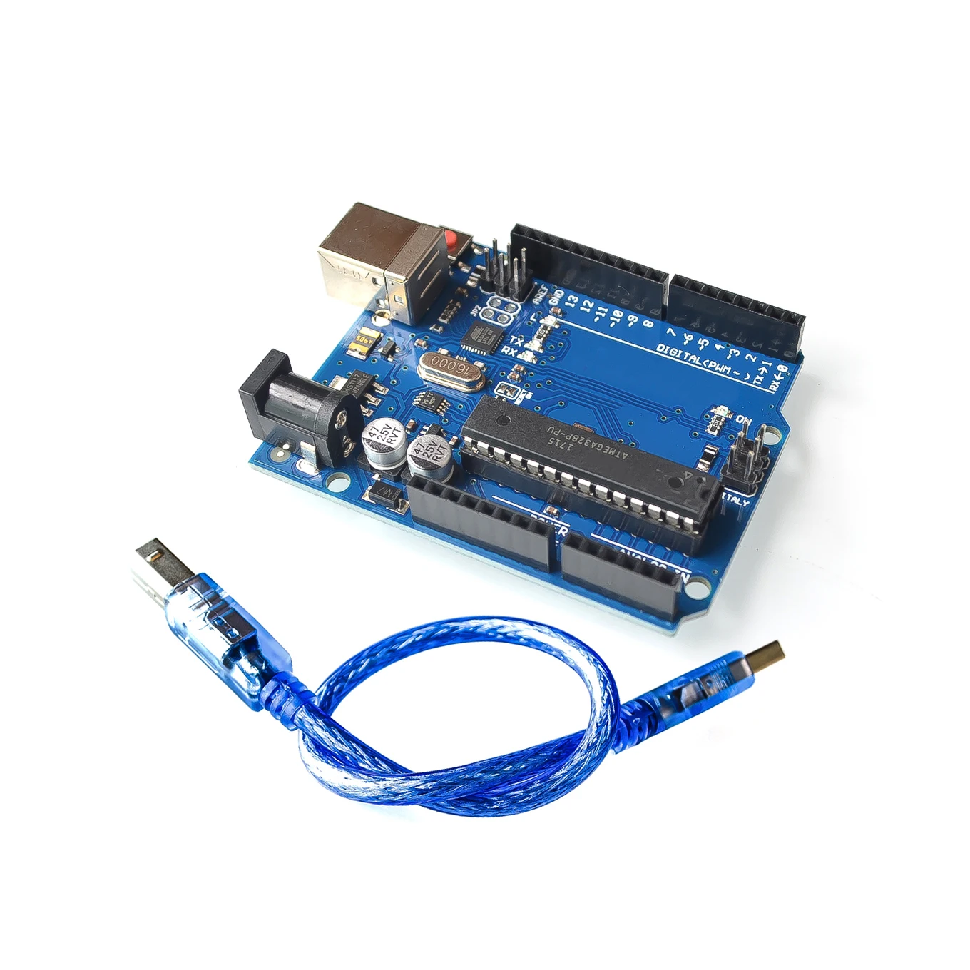 Плата разработки UNO R3 с чипом mega16u2 и USB-кабелем, комплект «сделай сам», 1 компл.