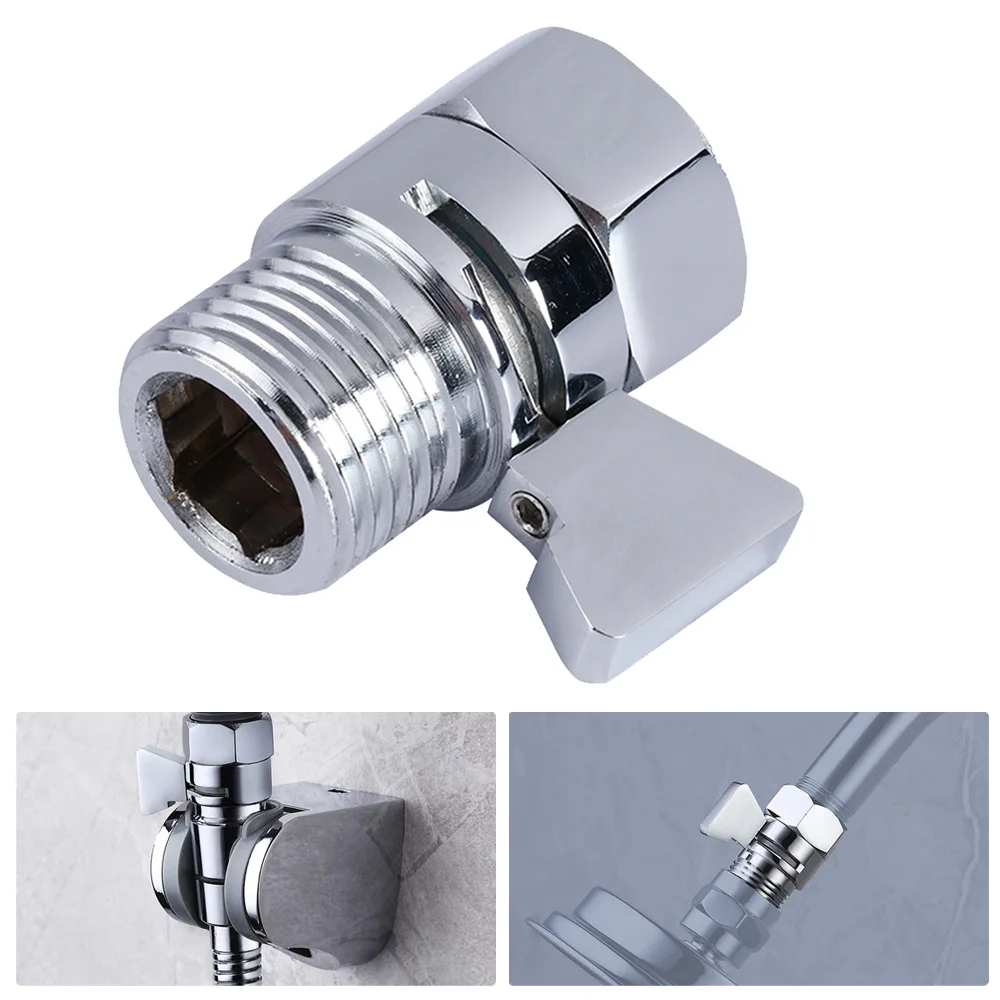 

Silver Brass Valve G1/2 Flow Quick Control Shut-OFF Polished Chrome Valve Shower Head Valve Bathroom Tap Accessories