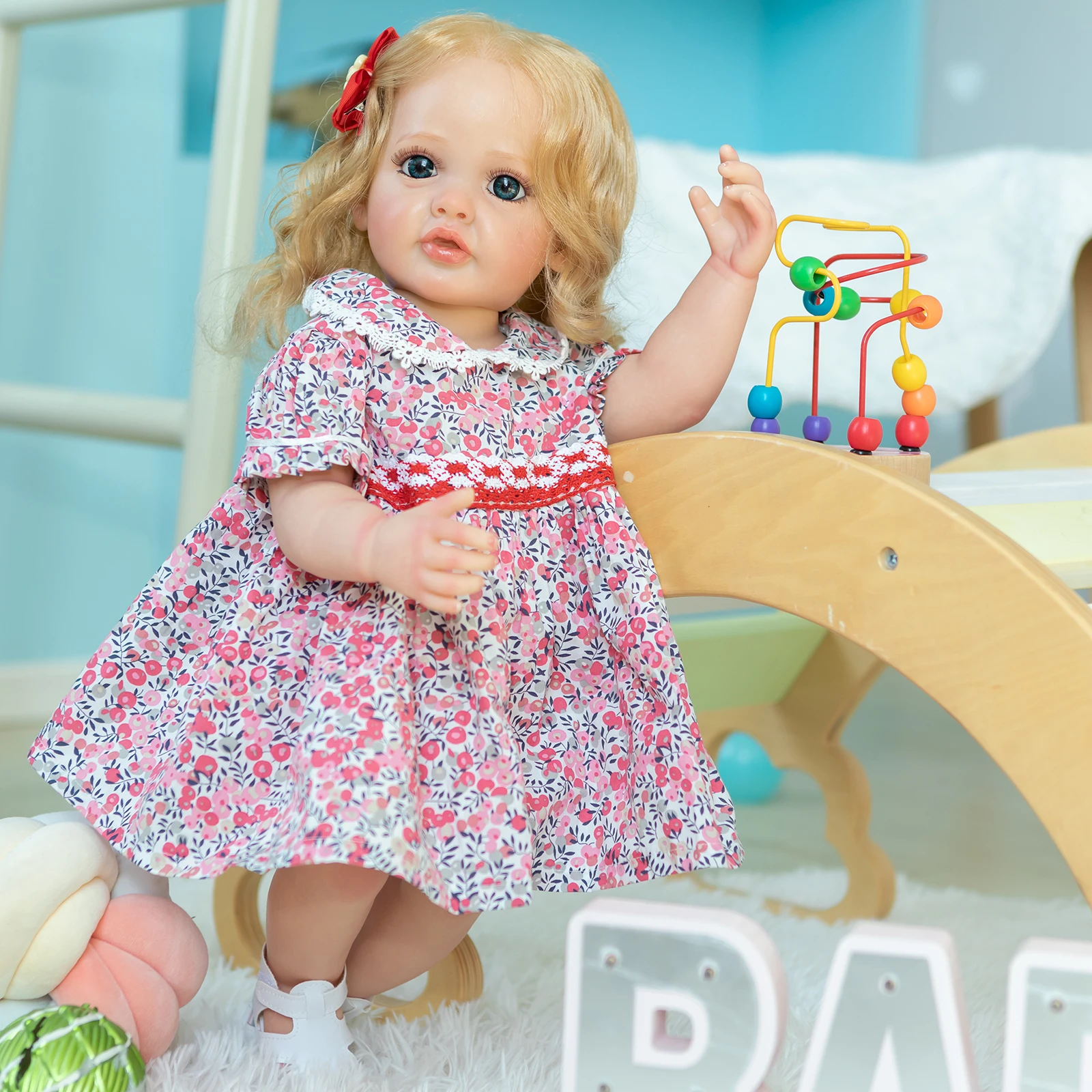 

NPK 22-дюймовый полноразмерный мягкий силиконовый виниловый новорожденный малыш девочка принцесса Бетти реалистичный мягкий на ощупь гибкий 3D Кожа видимые вены