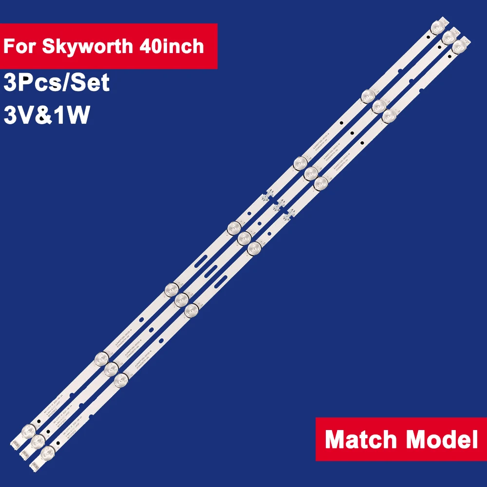 3Pcs 719mm For Skyworth 40inch LED Backlight TV Strip 7Leds 3V&1W MS-L1717 40L3750VM 40L48504B 40L48804M 40L4750A 40E2