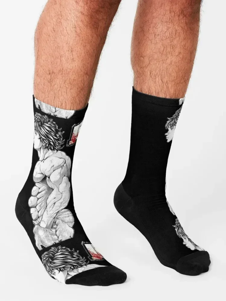 Baki: Baki Hanma fanart Носки Походные ботинки с принтом Дизайнерские мужские носки
