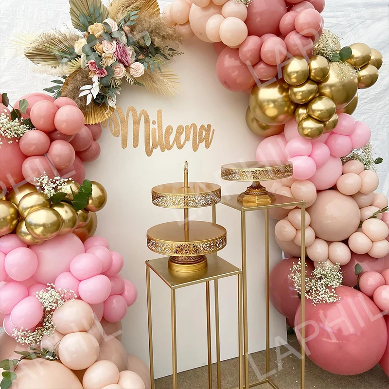 

134pcs Macaron Pink Balloon Garland Arch Kit Wedding Globos Decor Birthday Party Decorations Kids Chrome Gold Ballons Babyshower