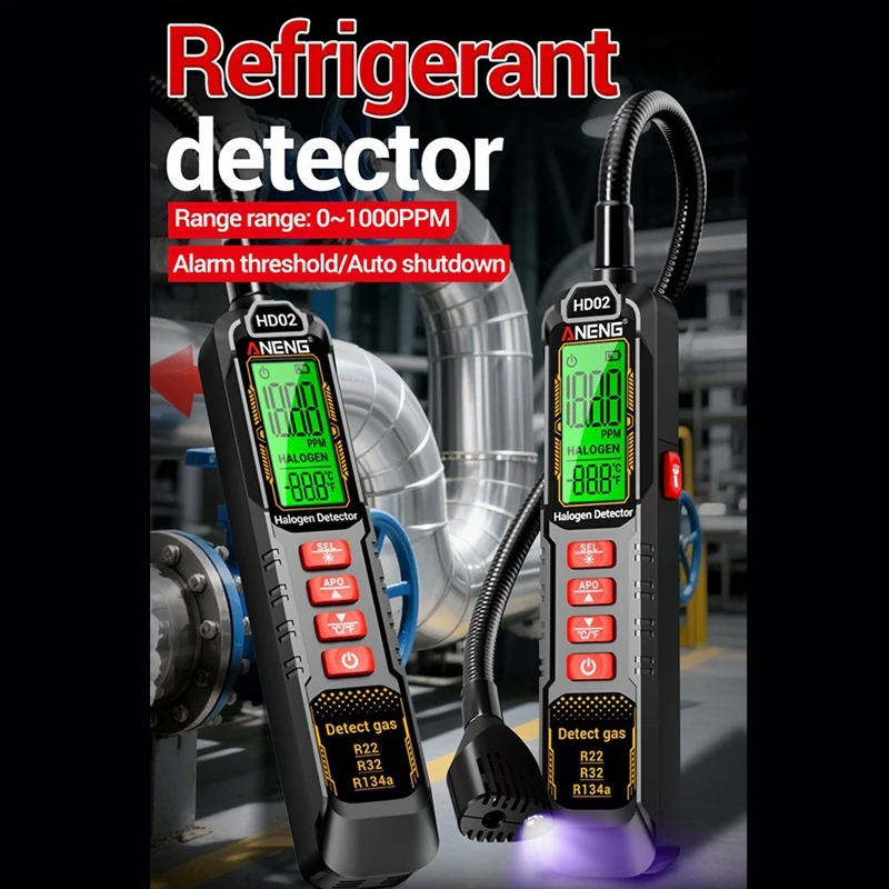 ANENG HD02 Галогенный детектор утечек R22R32R134a Детектор газа Анализатор Перезаряжаемый бензиновый кондиционер Инструмент для тестера (art.: 3920d2e938704) - 3920d2e938704