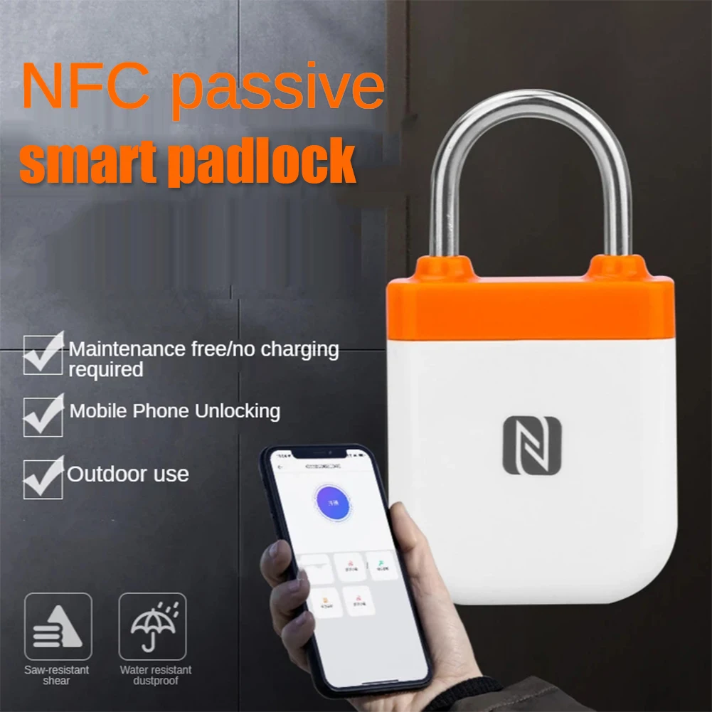 

NPC Smart Padlock Bluetooth-compatible Smart Luggag Lock Mobile Phone NFC Reverse Power Supply Keyless Card Door Padlock
