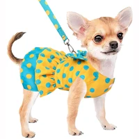 luxury bowknot dog dress puppy summer dog clothes princess dog dress and matching leash set for small dogs girl yorkie chihuahua