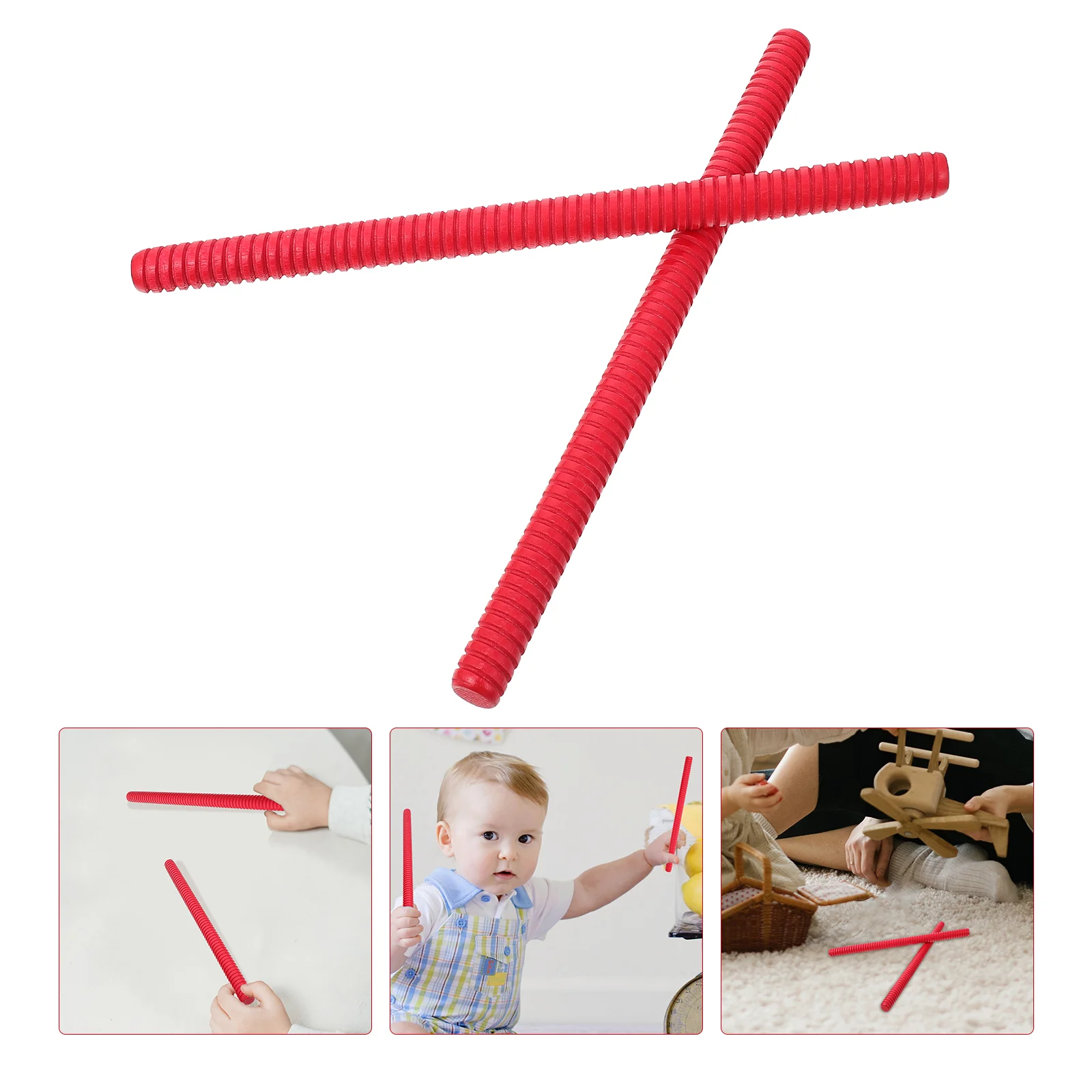 

2 Pcs Rhythm Stick Toddlers Toys Musical Percussion Instrument Accessories Kids Wooden Child Claves Jazz