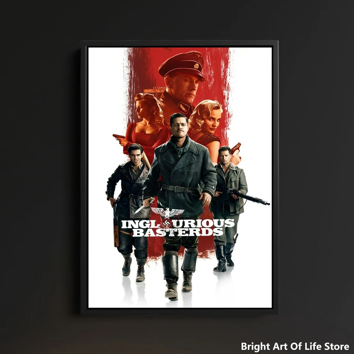 Постер фильма Бесславные ублюдки со звездой актером художественная обложка