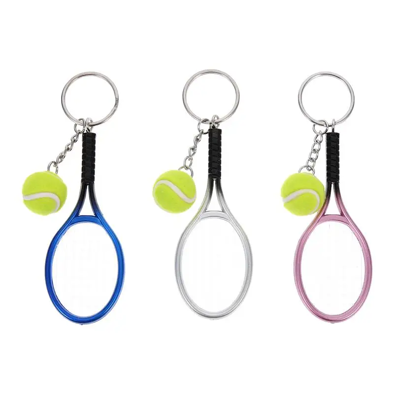 

Tennis Keychain Ball Key Mini Keychains Racket Sports Keyring Ring Party Gifts Chain Charm Racquet Favors Car Handbag Pendant