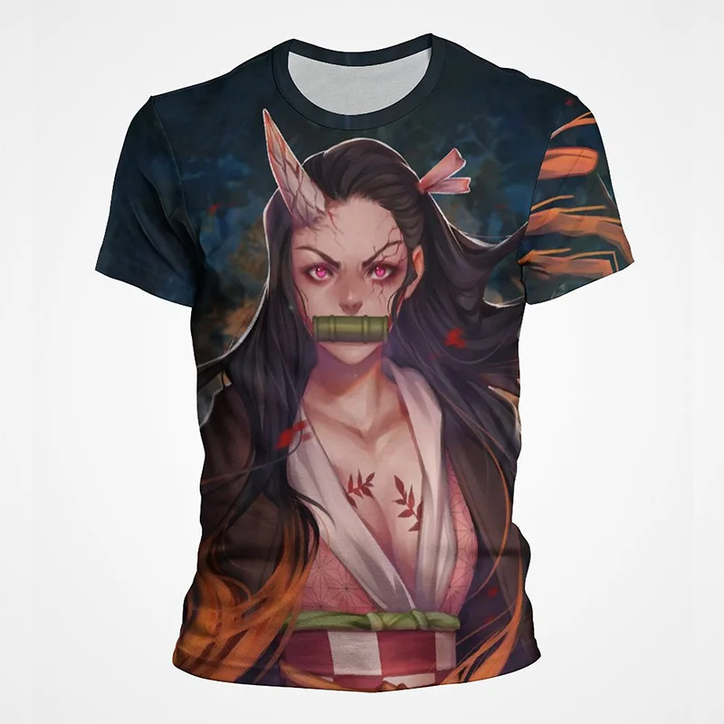 

New Summer Anime Demon Slayer 3D Printed T-shirt Kamado Nezuko Harajuku Street Style Women's Clothing Trend Anime T Shirt