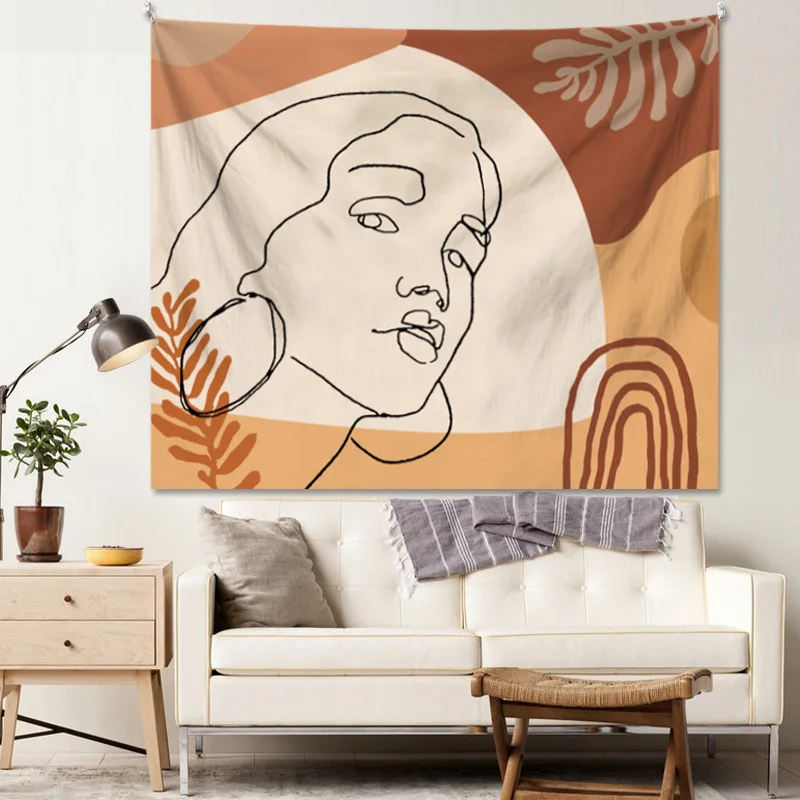 

Nordic Simple and Fresh Morandi Series Background Wall Cloth Tapestry Bedroom Room Decoration Tapestry Wall Decoration Bedroom