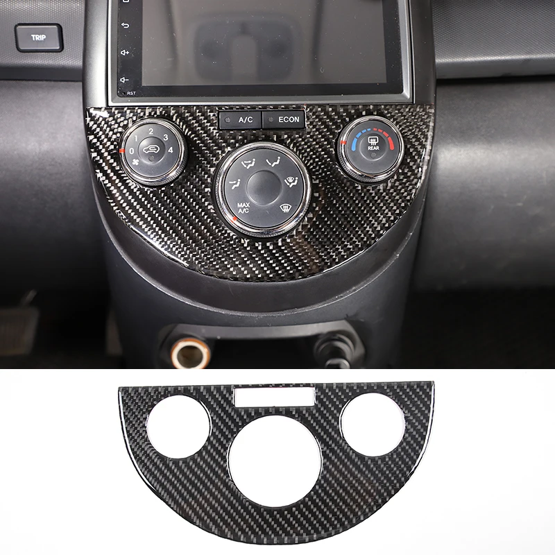 

For Kia Soul AM 2009 2010 2011 2012 2013 Soft Carbon Fiber Car Air Conditioning Air Switch Trim Sticker Car Accessories Interior