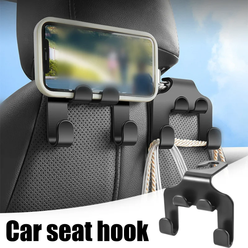 

Multifunctional Car Rear Seat Hooks Double Head Phone Hoder Headrest Hanging Bag Storage Hanger Hook Accessories