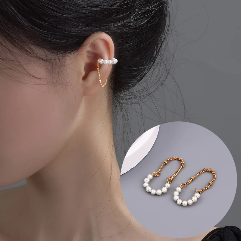 

Серьги-подвески с имитацией фальшивой кисточки, корейские серьги-каффы Для Пирсинга Ушей, розовое золото, кольца для хряща ушей, Женские Юве...