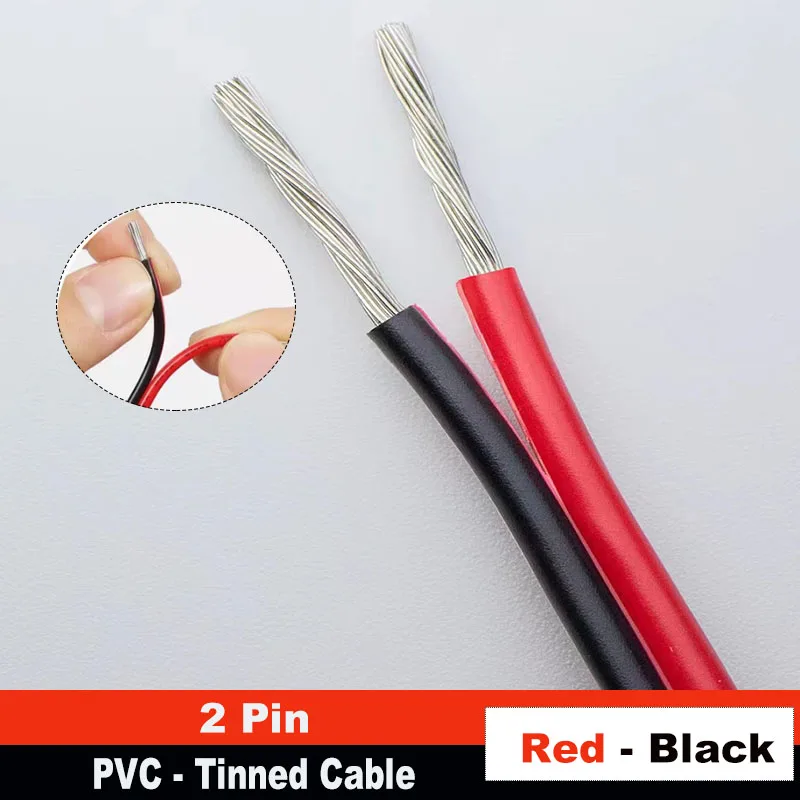 

Красно-черный двухжильный электрический провод из ПВХ 30AWG-16AWG