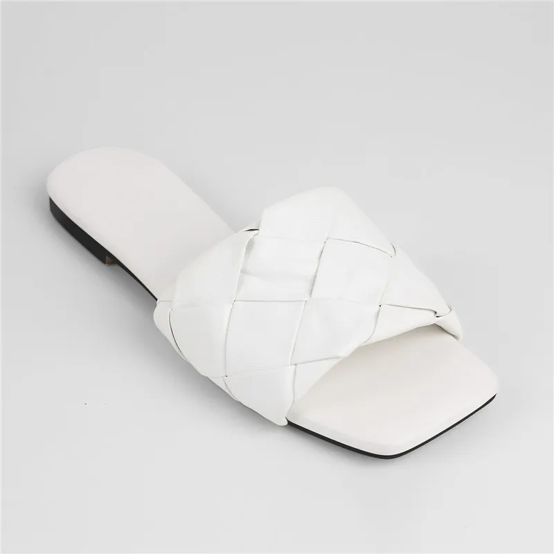 Onlymaker Women Open Toe Slip on Flat Sandals Mules Black Ballet Fashion Blue Brown Daily Elegant Sandals