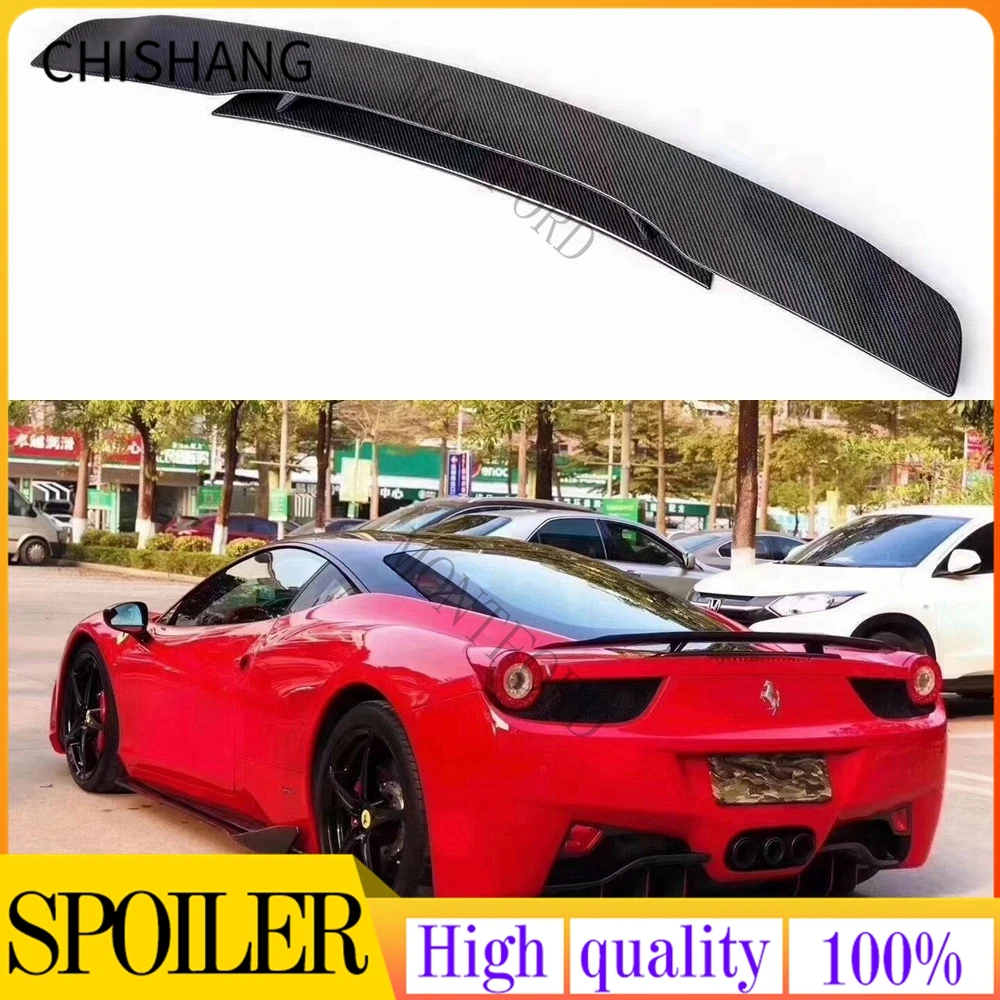 

SHCHCG For Ferrari 458 Coupe Convertible 2011 2012 2013 Car Styling Carbon Fiber Rear Roof Spoiler Tail Trunk Wing Decoration