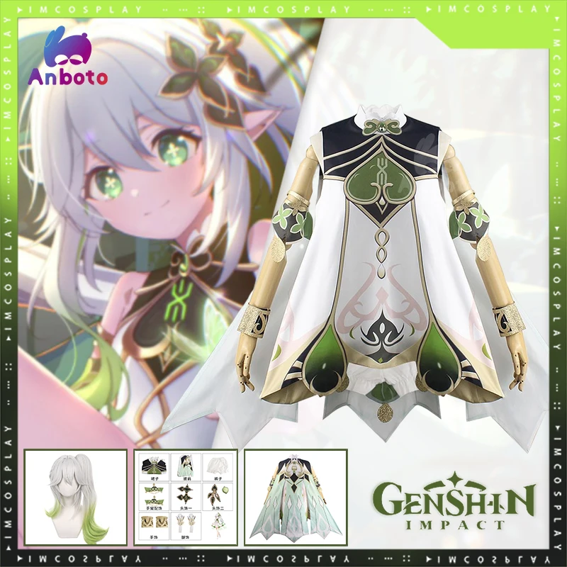 

Nahida Cosplay Genshin Impact Cosplay Costume Game Lesser Lord Kusanali Genshin Wig Dress Halloween Costumes Outfit For Women