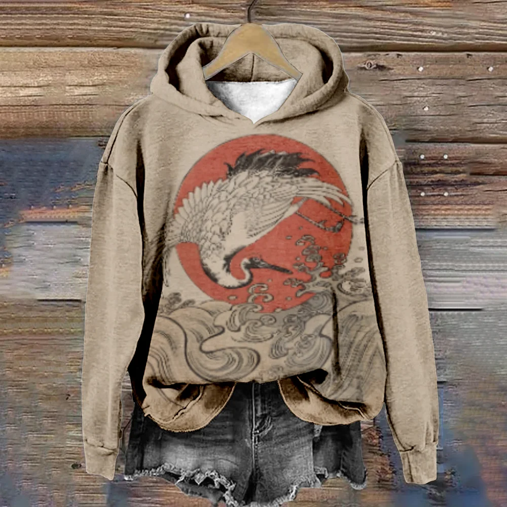 Женская толстовка с капюшоном в японском стиле