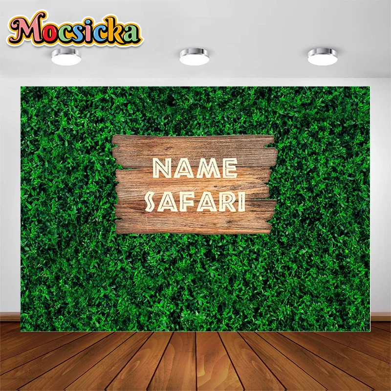 

Wild One Backdrop for Safari Baby Shower Birthday Party Photography Background Green Grass Wall Customize Poster Wallpaper