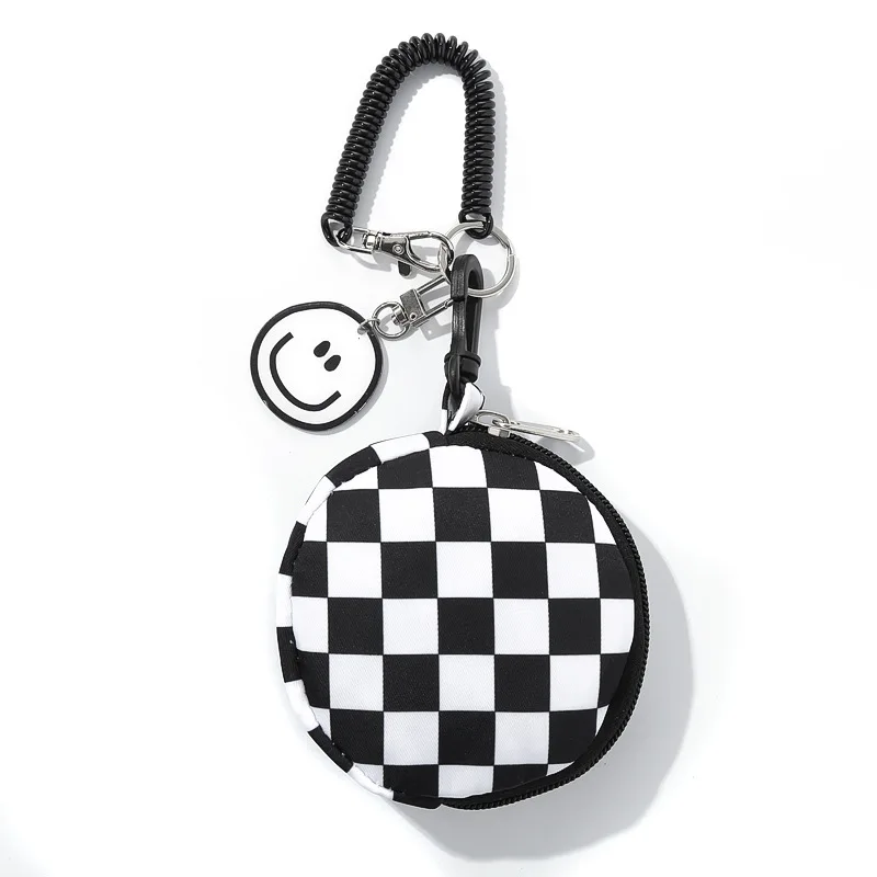 Chaopai Chessboard Coin Wallet Backpack Pendant Keychain Mini Earphone Bag