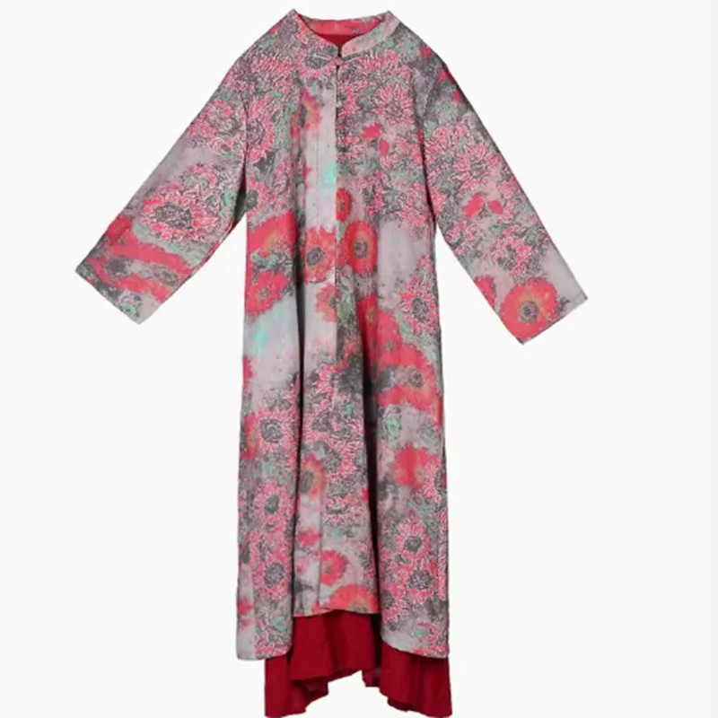 Оригинальное повседневное модное свободное платье с длинными рукавами