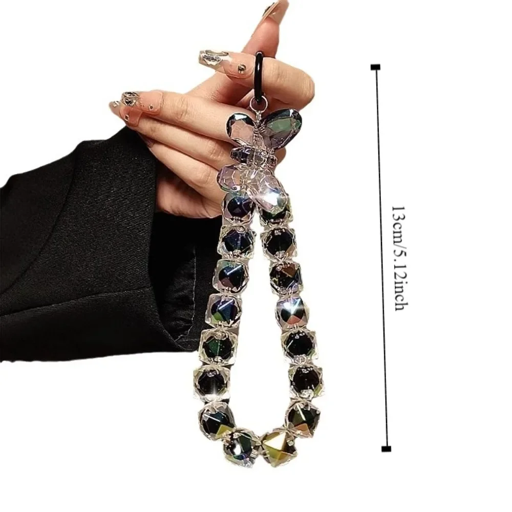 Стильный блестящий хрустальный ремешок для телефона с бусинами