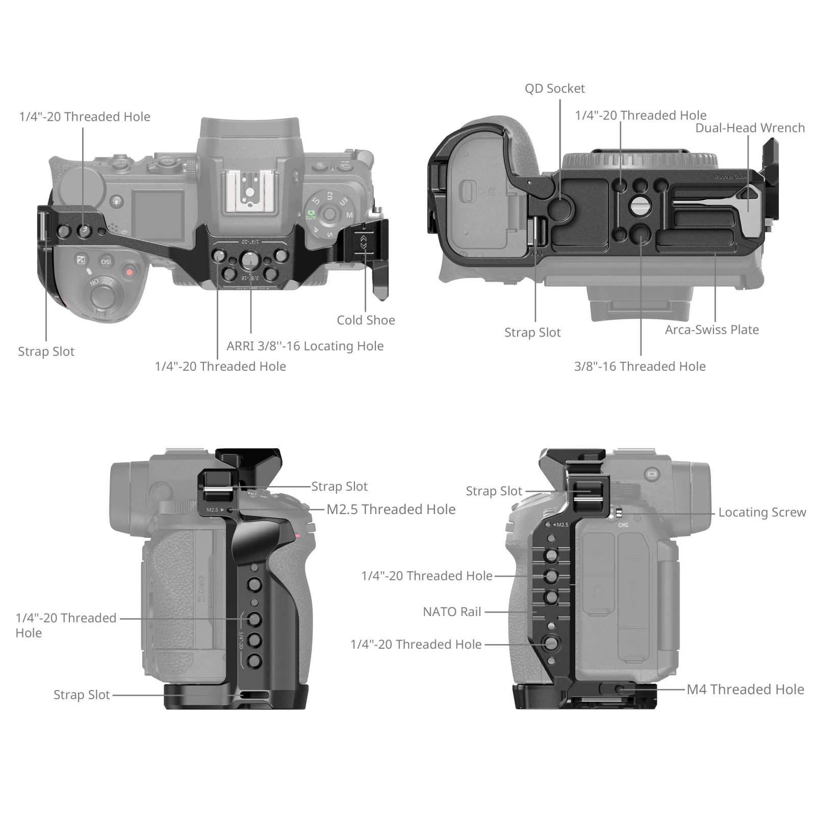 Фото Клетка SmallRig для камеры Nikon Z 6III с быстроразъемной пластиной Arca-Swiss для DJI RS 3 /RS 3 Pro /RS 4 /RS 4 Pro или Крепление для штатива №4