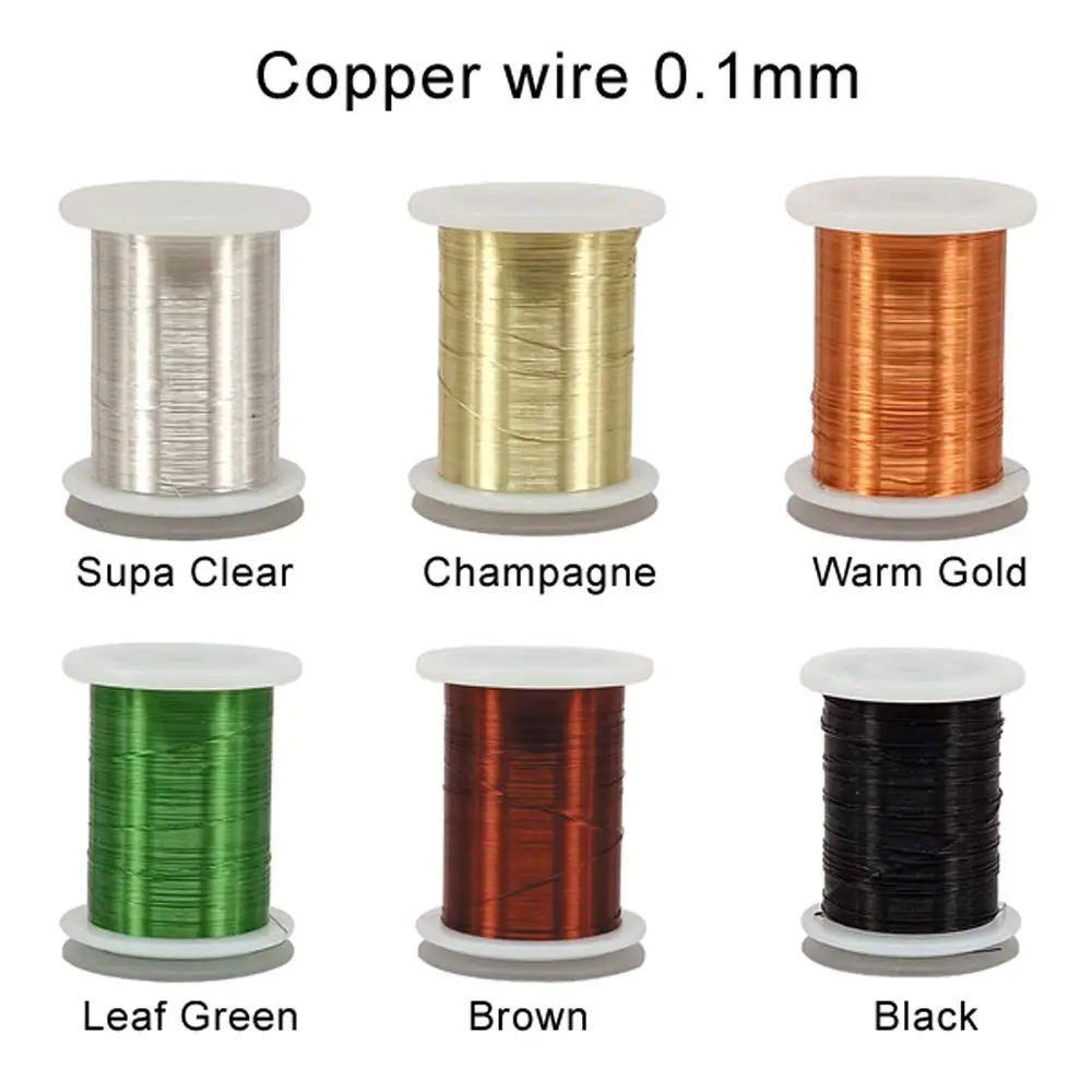 

Riverruns 6 Color Set Non-tarnishing Ultra Copper Wire 0.1mm, 0.2mm Super Realistic Fly Tying Material Proudly from Europe Great