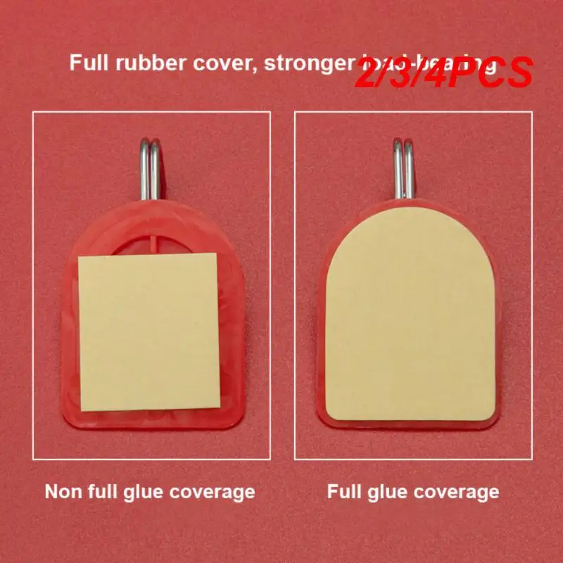 2/3/4 шт. J-образный пластиковый настенный крючок J-типа красный прочный для ванной