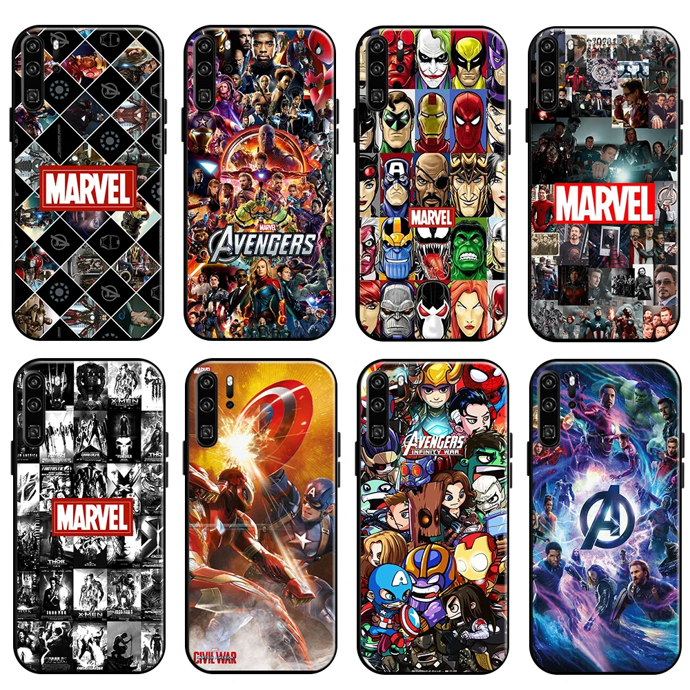

Marvel Avengers For Huawei P Smart 2019-2021 P50 P40 P30 P20 Pro Lite 5G Phone Case Liquid Silicon TPU Carcasa Back