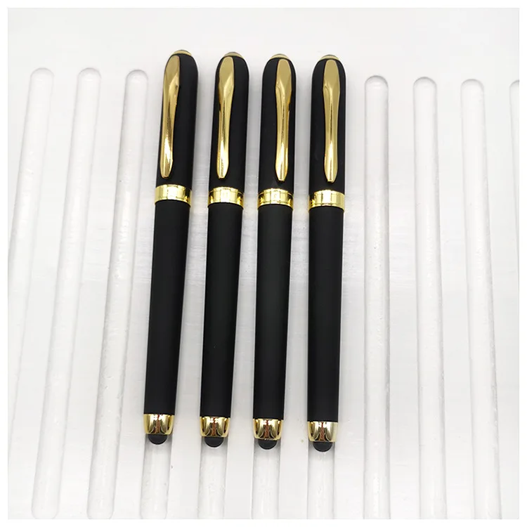 Metal touch screen gel pen Creative black gel pen Business gift metal signature pen can be customized 100 pcs