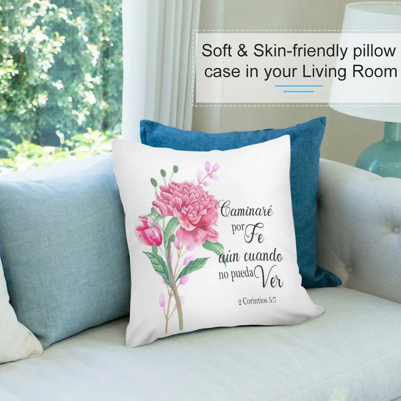 Caminare por fe aun manen no pratique ver Испанский біблійный стих 2 кортио 5 декоративная подушка