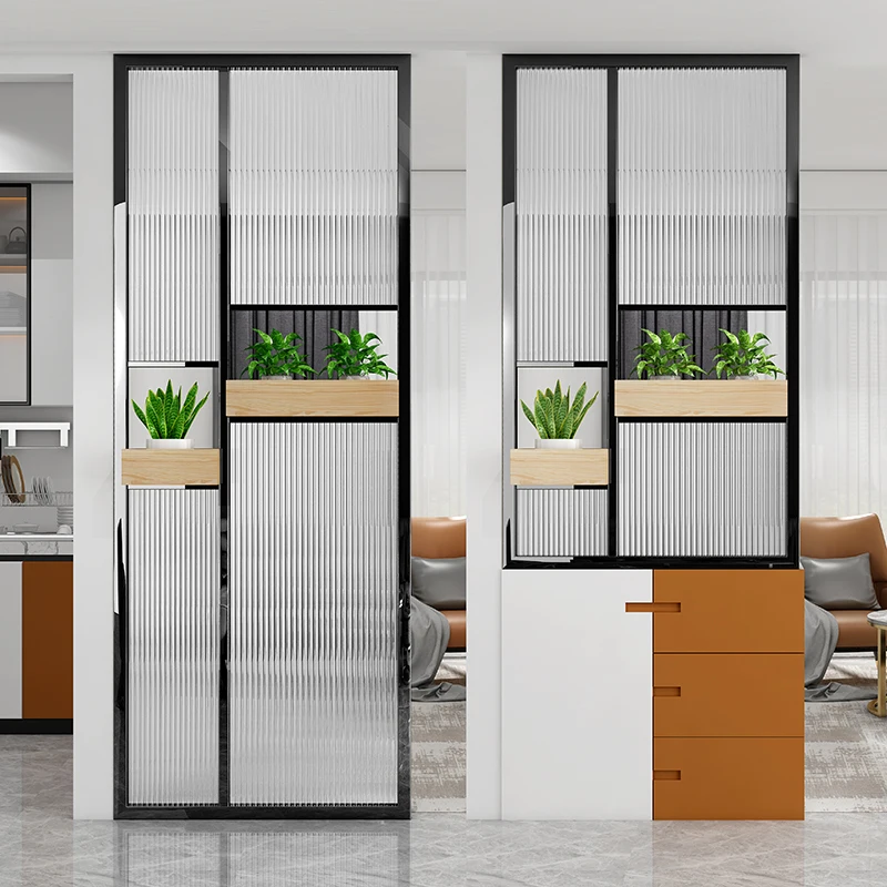 

Stainless steel screen glass partition light luxury net red living room office modern minimalist porch blocking minimalist