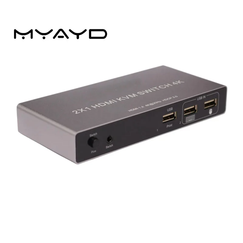 

Адаптер DC5V Plug and Play HDMI2.0 4K60 KVM HDMI 2-в-1 Out 2-портовая клавиатура и мышь USB