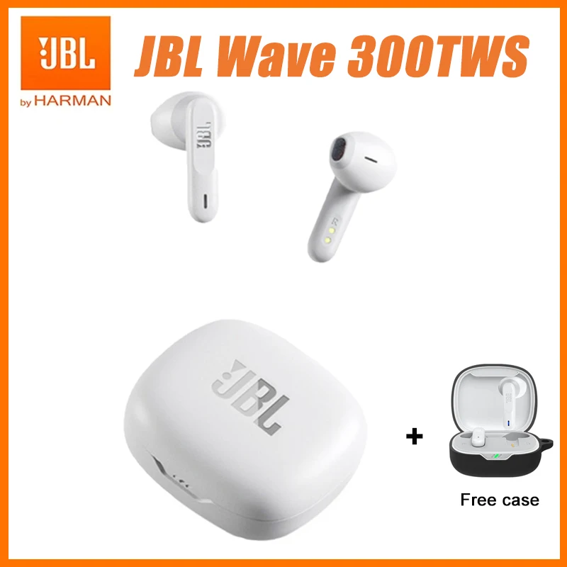 JBL WAVE 300TWS Earphone Bluetooth Wireless Headset Gaming Headphones Music Bass Sound Earphones Noise Cancelling With Gift Case