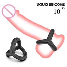 Anillo de pene de silicona reutilizable para hombres, juguetes sexuales para agrandar el pene, retrasa la eyaculación