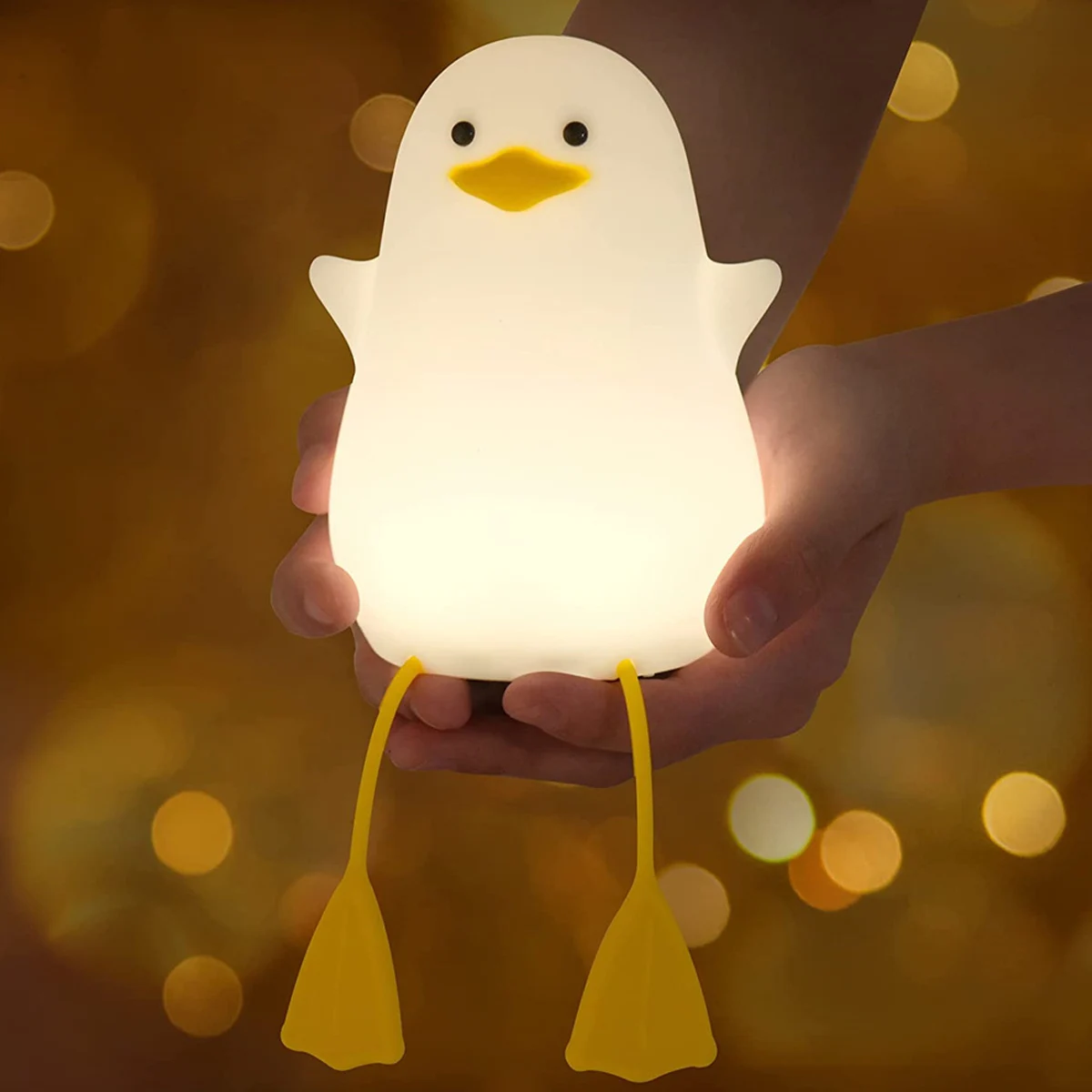 

Duck Nightlights Led Night Light Rechargeable Cartoon Silicone Lamp Patting Switch Children Kid Bedroom Decoration Birthday Gift