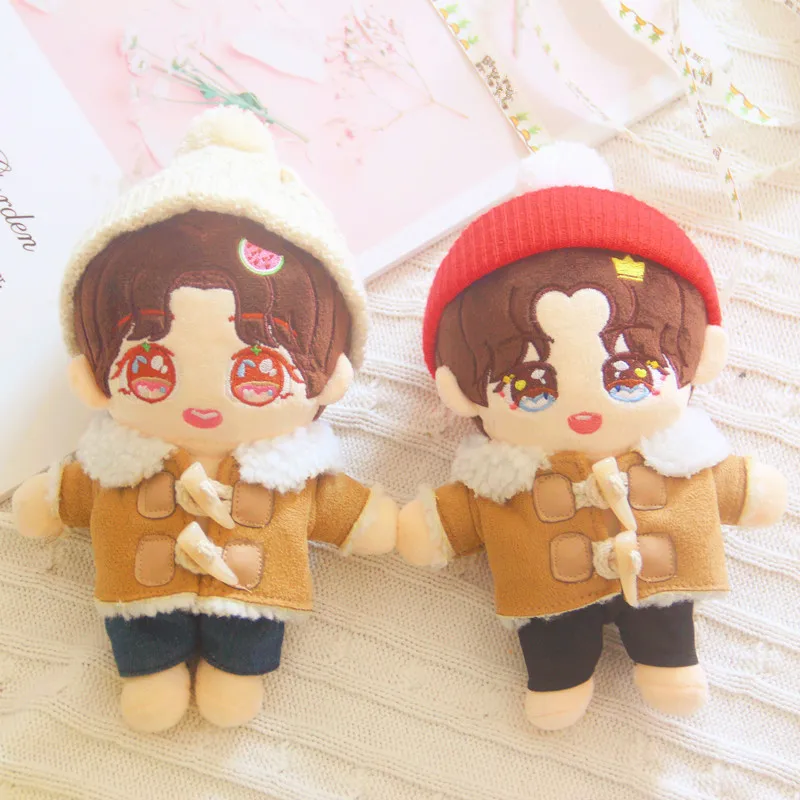 

20cm doll clothes Lovely dolls accessories Jeans Knitted hat overcoat for our generation Korea Kpop EXO idol Dolls gift DIY Toys