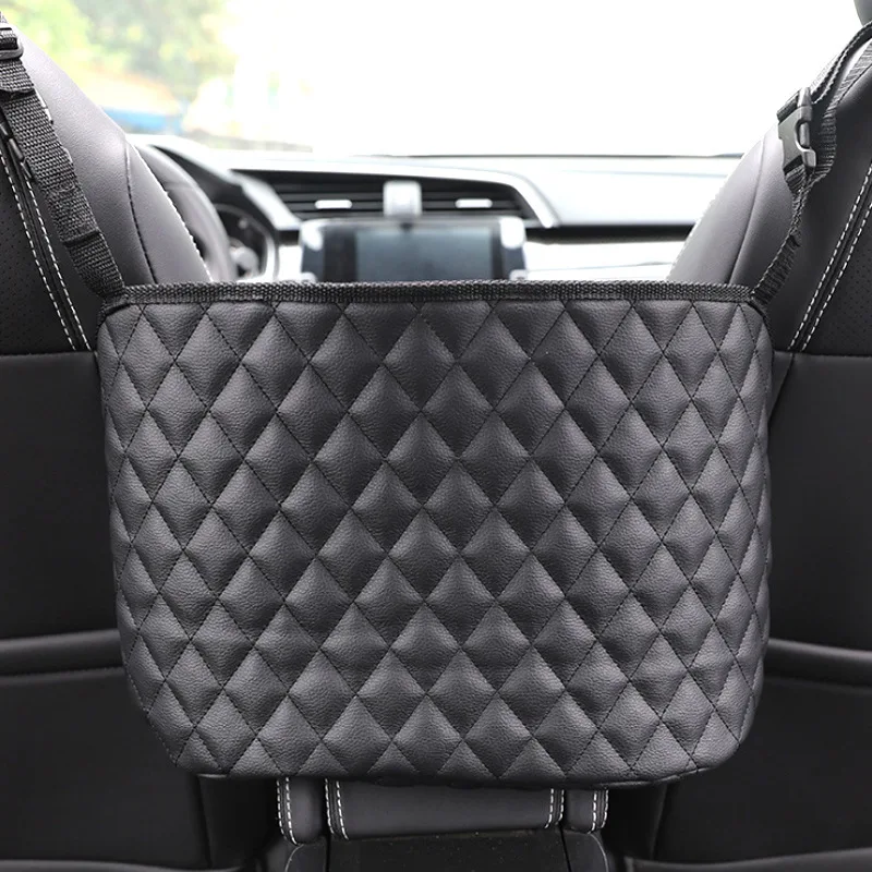 

2023 Car storage net pocket between two seats, car screen suspension type car storage bag universal