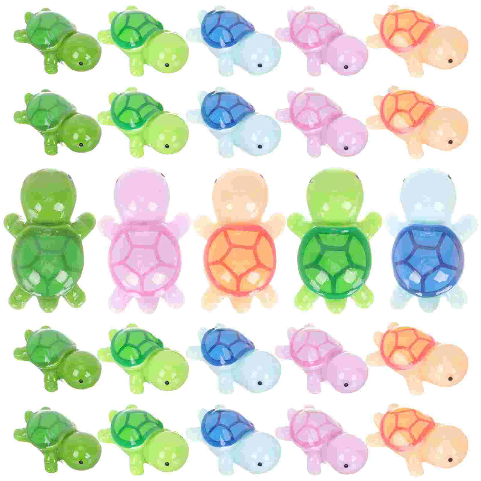 

20 Pcs Mini Turtle Miniature Animal Figurines Sea Turtles Resin Terrarium Decor Bulk Ocean