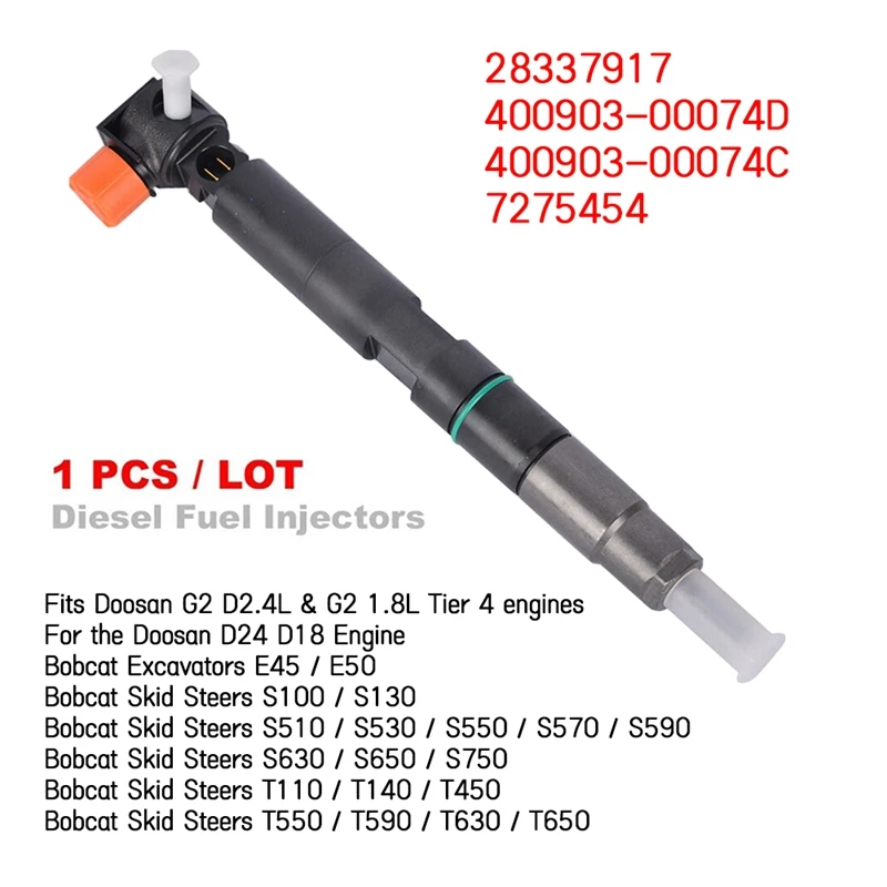 

Новый топливный инжектор Delphi Для Bobcat / Doosan Teir 4 D18 и D24 28337917 400903-00074D 7275454