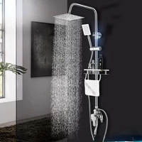 black system shower set mixer waterfall water hand polishing shower set head holder chuveiro banheiro bathroom accessories