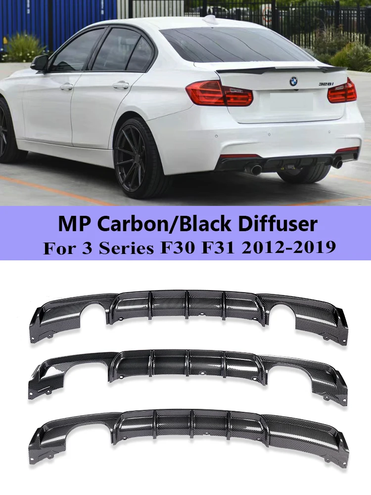 

M Performance диффузор, губа на задний бампер черный M спортивный диффузор для BMW 3 серии F30 F31 F35 2012-2019 аксессуары из углеродного волокна