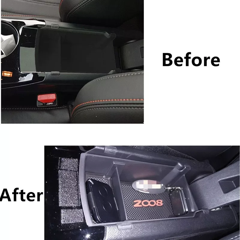 

AUTO PARTS Car Organizer Box for PEUGEOT 2008 2008 II 2020 2021 Central Armrest Storage Container Holder Tray Interior Accessori